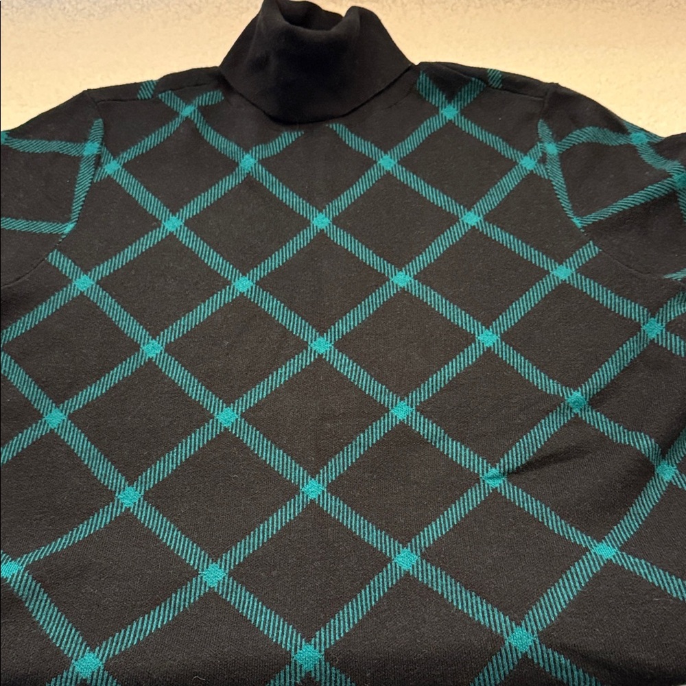 Ann Taylor Black and Green Turtleneck SweaterAnn Taylor turtleneck like new